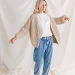 beige strickjacke