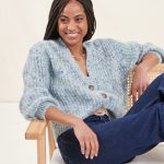 blaue strickjacke damen