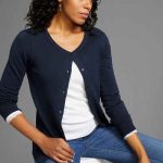 dunkelblaue strickjacke damen