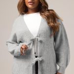 graue strickjacke