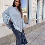 graue strickjacke