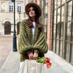 grüne strickjacke