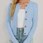hellblaue strickjacke damen