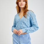 hellblaue strickjacke damen
