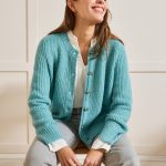 hellblaue strickjacke damen