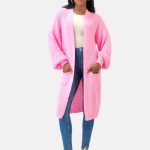 pinke strickjacke