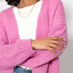 pinke strickjacke