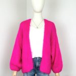 pinke strickjacke