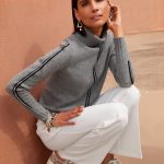 pullover mit stehkragen damen