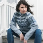strickjacke blau damen