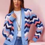 strickjacke blau damen