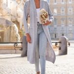 strickjacke damen lang