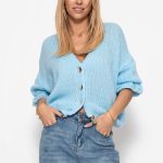 strickjacke hellblau