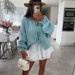 strickjacke hellblau