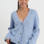 strickjacke hellblau
