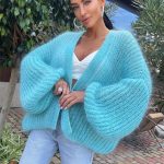 strickjacke hellblau