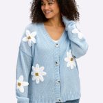strickjacke hellblau