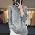 strickjacke mit reißverschluss damen
