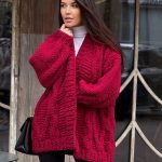 strickjacke rot